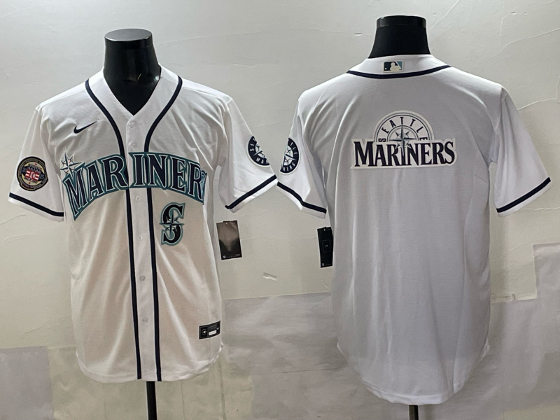 Men Seattle Mariners blank white MLB 2025 Nike jersey 005